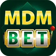 MDM Bet app logo and lobby artwork on a dark-green background